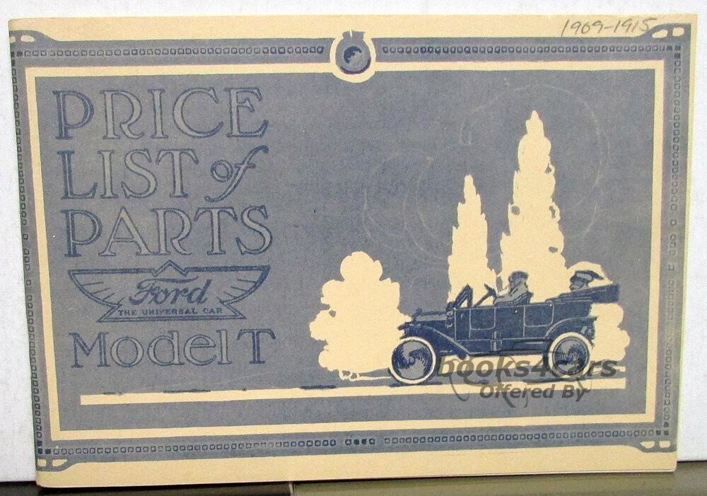 view cover of 1909-1915 Parts manual for Model T by Ford 62 pgs