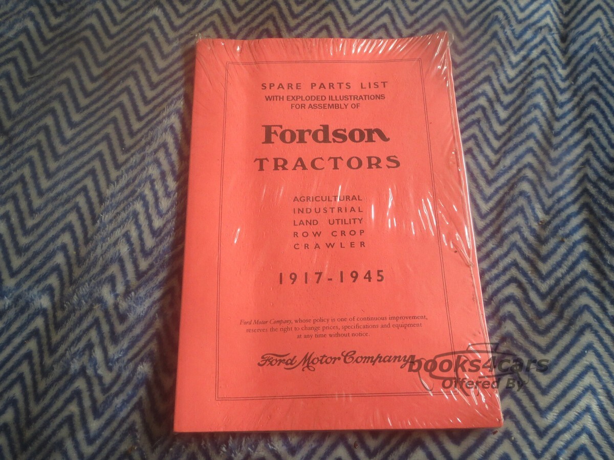 view cover of 1917-1945 Fordson Tractor Parts List