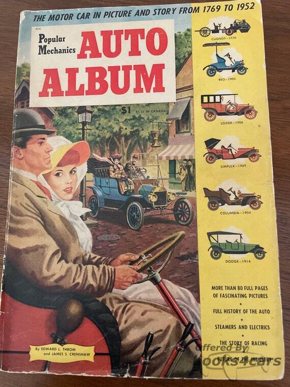 view cover of Popular Mechanics Photo Album, Motor Cars in Pictures & Story from 1769 to 1952, 160 pg