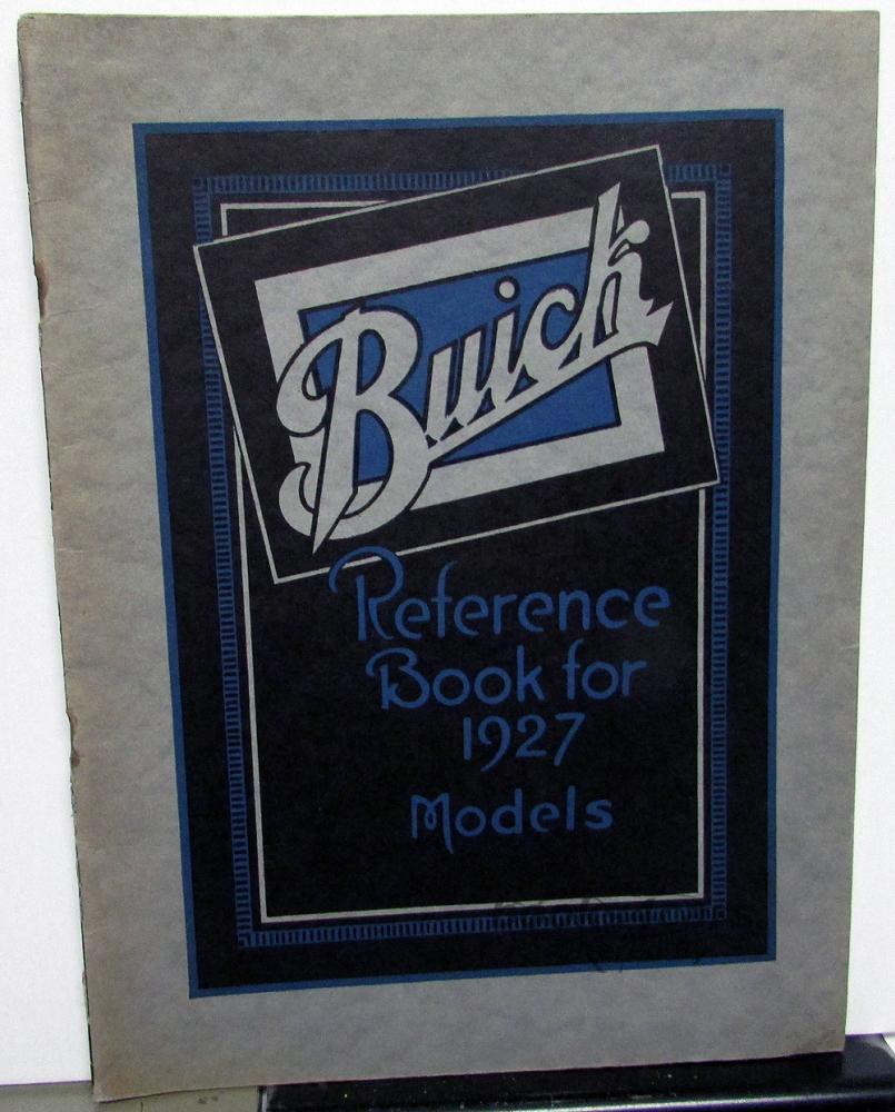view cover of 1927 Owners Reference Book by Buick