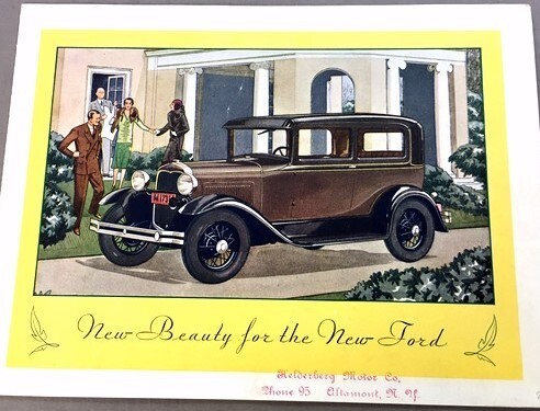 view cover of 1928 Model A Color Sales Brochure by Ford: The story of the New Ford Car 11 pages