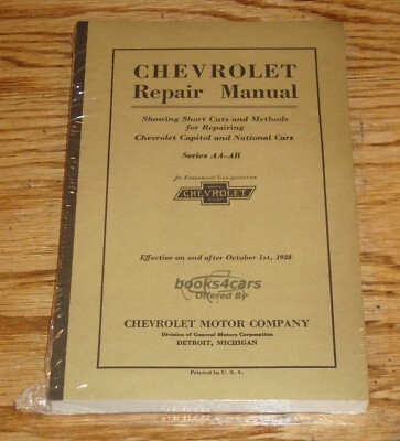 view cover of 1928 Owners manual passenger car by Chevrolet Model National AB
