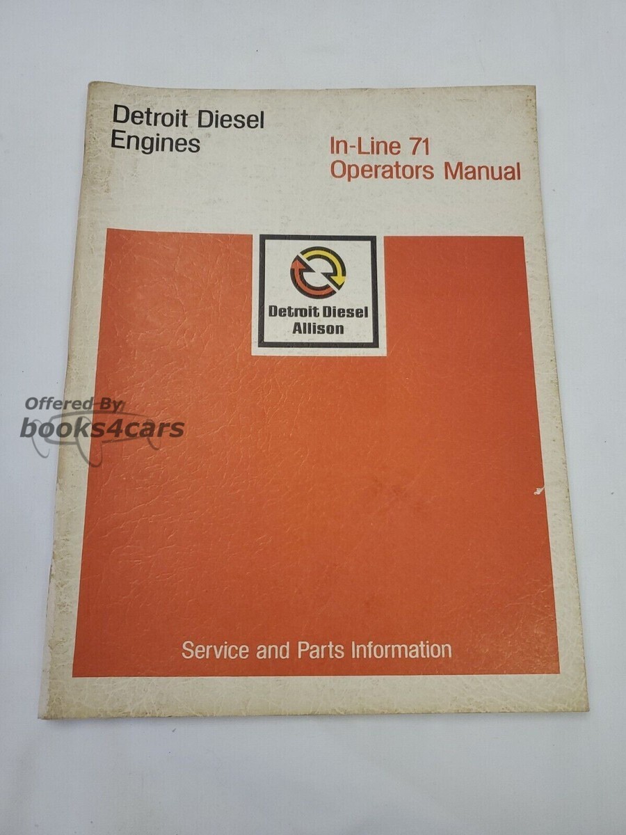 view cover of Operators manual 2-71 Detroit Diesel engines
