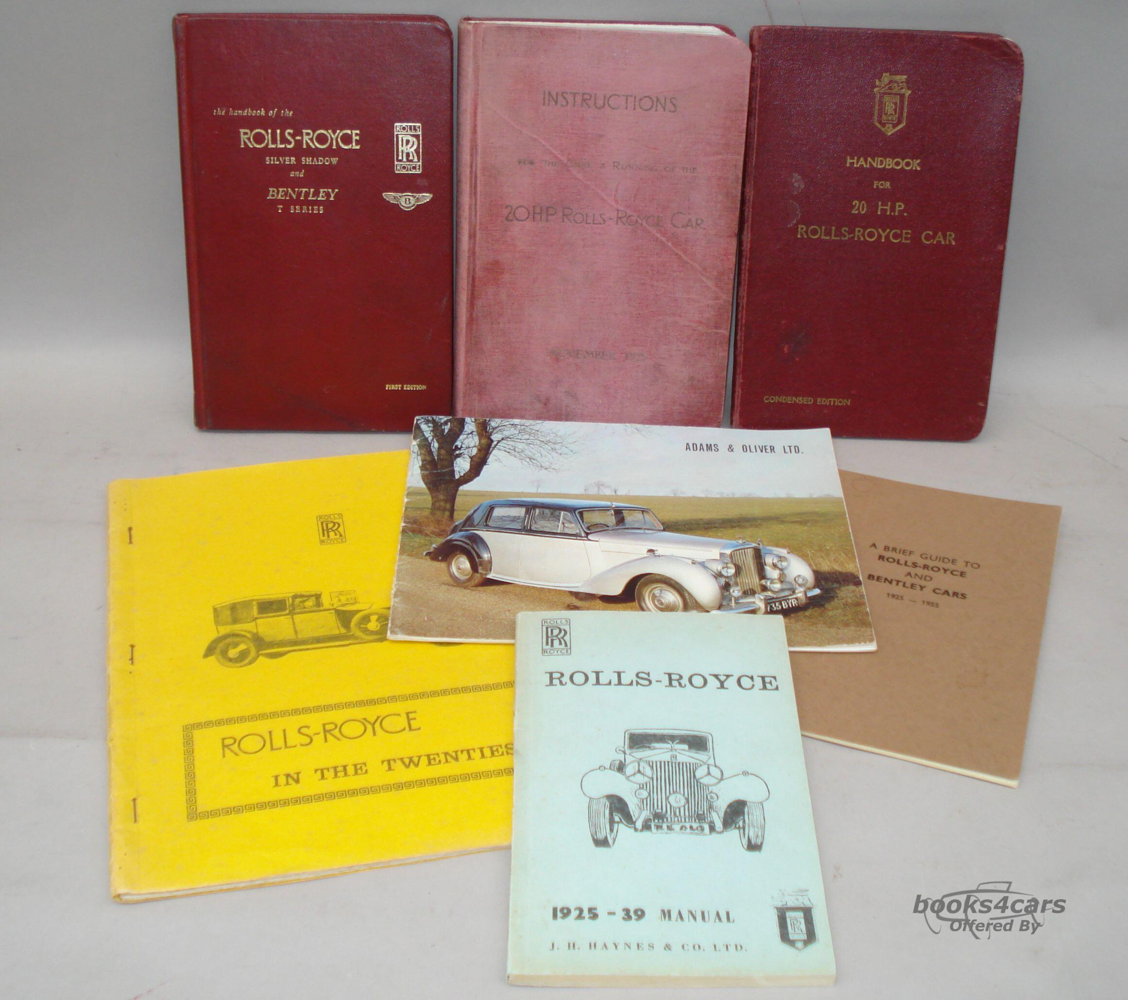 view cover of 1920 HP Owners Manual Handbook by Rolls-Royce