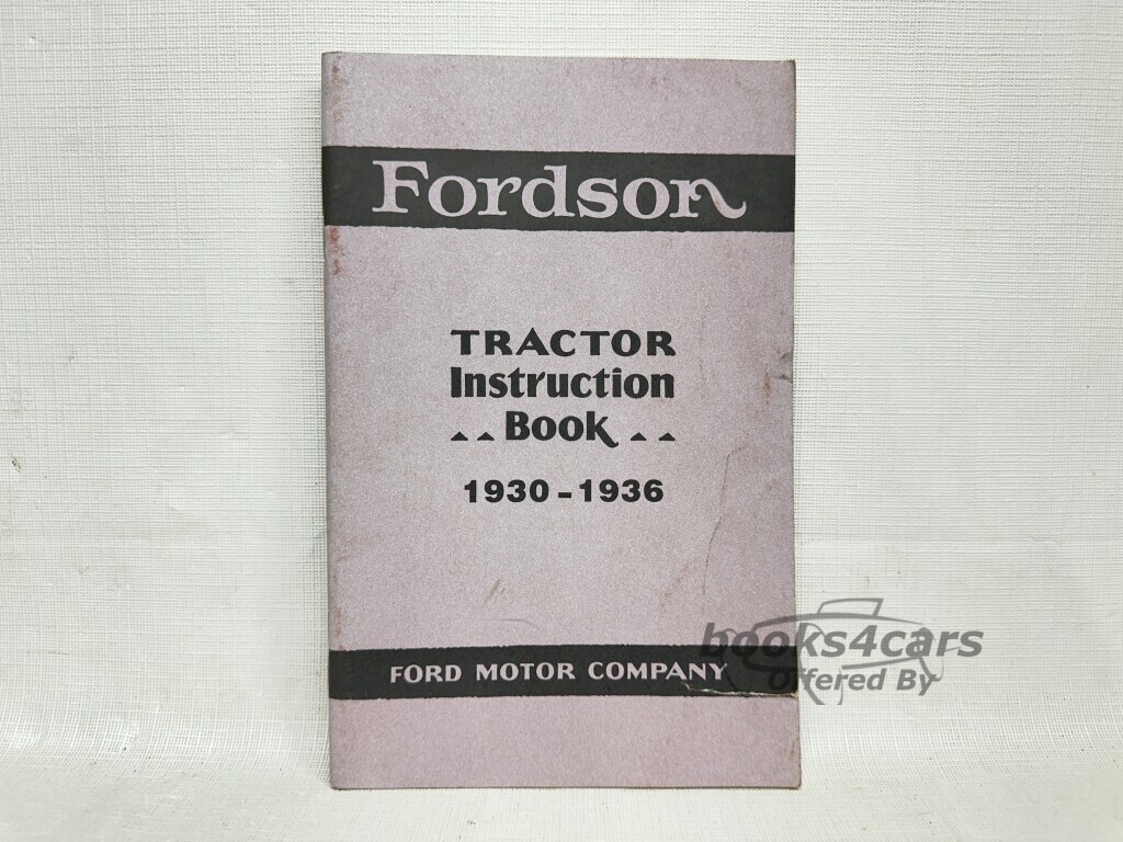 view cover of 1930-1936 Fordson Tractor Instruction Book 55 Pages