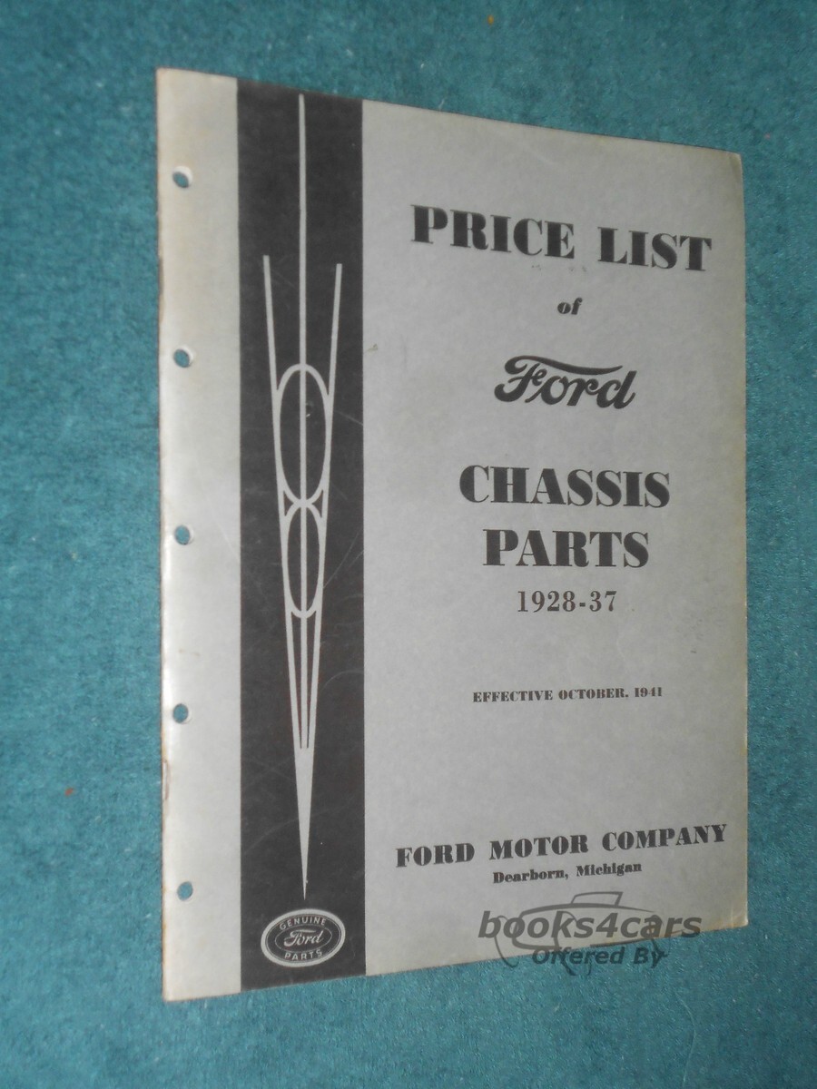view cover of 1928-1937 chassis parts manual by Ford: 265 pages