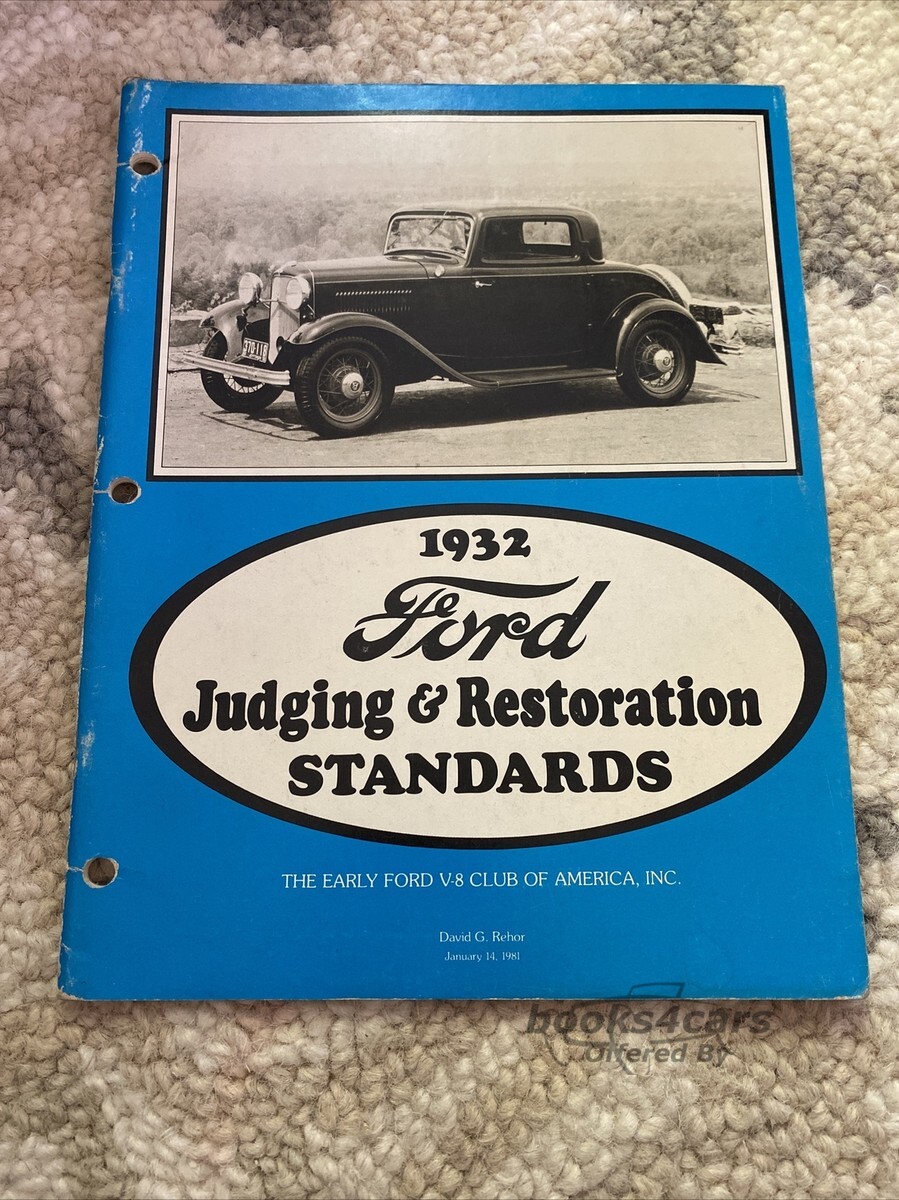 view cover of 1932 Ford Judging & Restoration Standards by The Early Ford V8 Club of America Authenticity Restoration Guide 40 pages