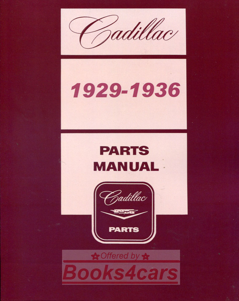view cover of 1929-1936 Parts Manual by Cadillac 862 pgs