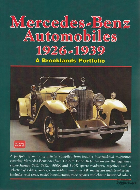 view cover of 1926-1939 Mercedes 348 page Book of articles compiled by Brooklands