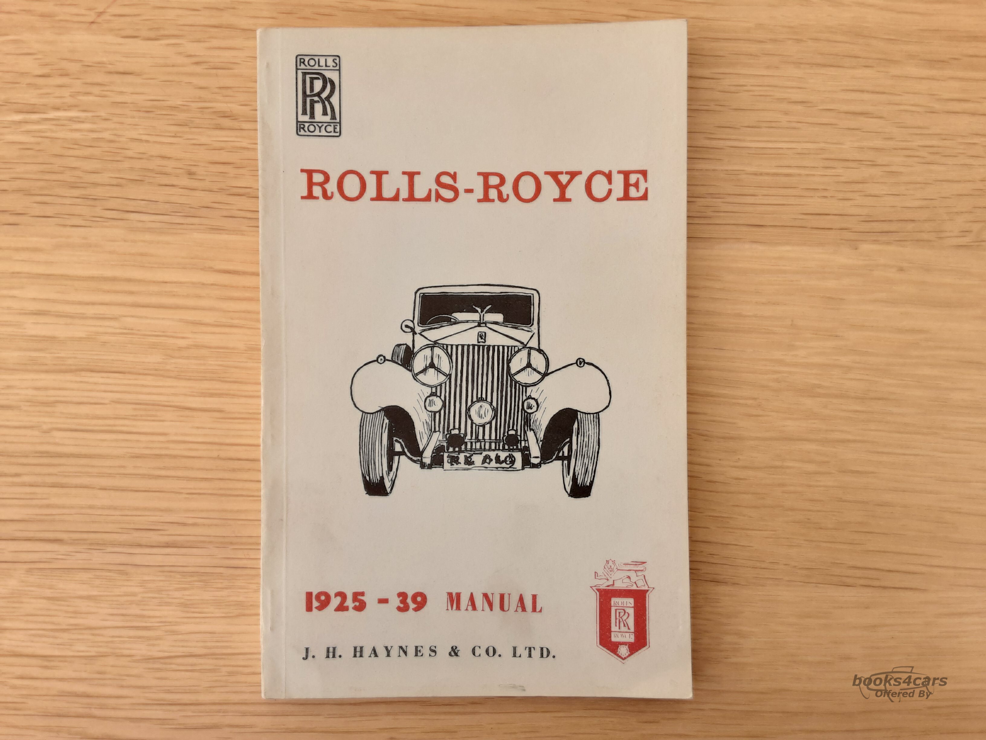 view cover of 1925-1939 Rolls Royce Manual by R. Haynes