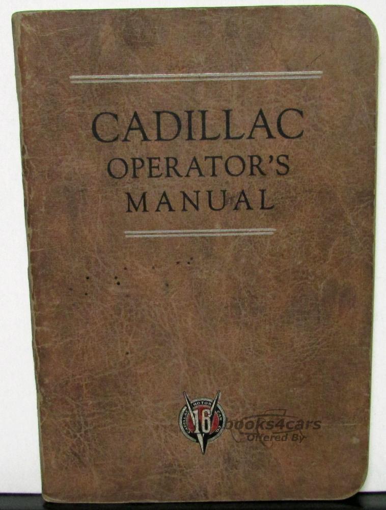 view cover of Cadillac V16 Owners Manual