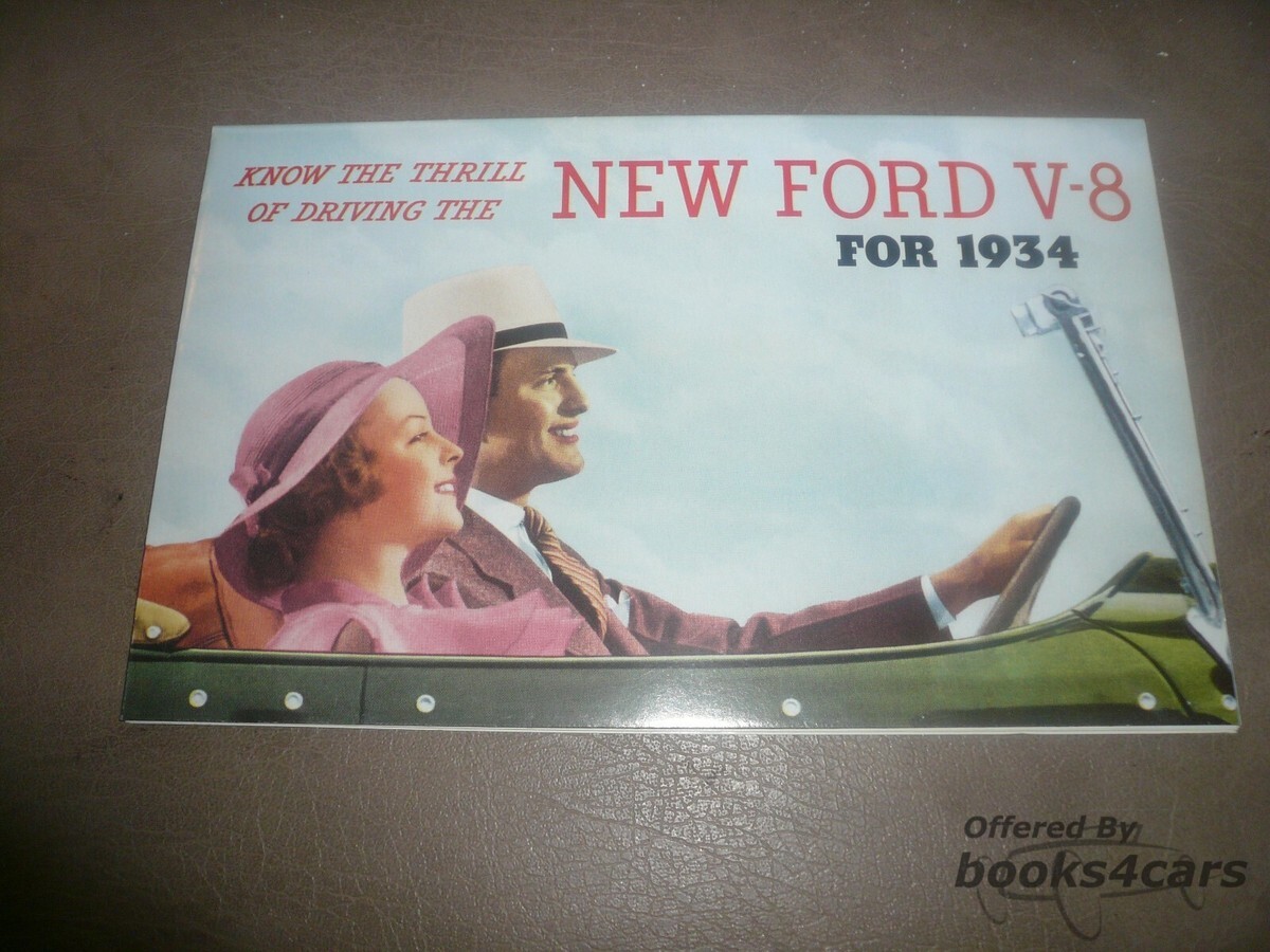 view cover of 1934 Sales brochure by Ford, fold-out