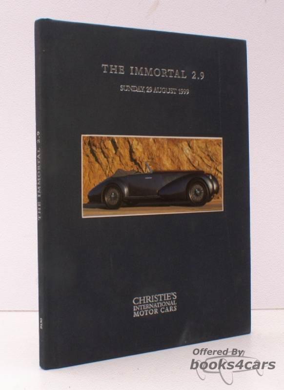 view cover of 1937 Immortal 2.9 by Christie's International Motor Cars Hardcover 45 pages all about Alfa Romeo 8C 2900B
