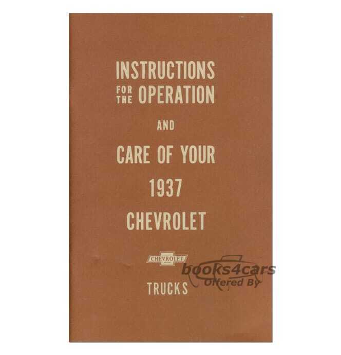 view cover of 1937 Owners manual by Chevrolet for Chevy truck