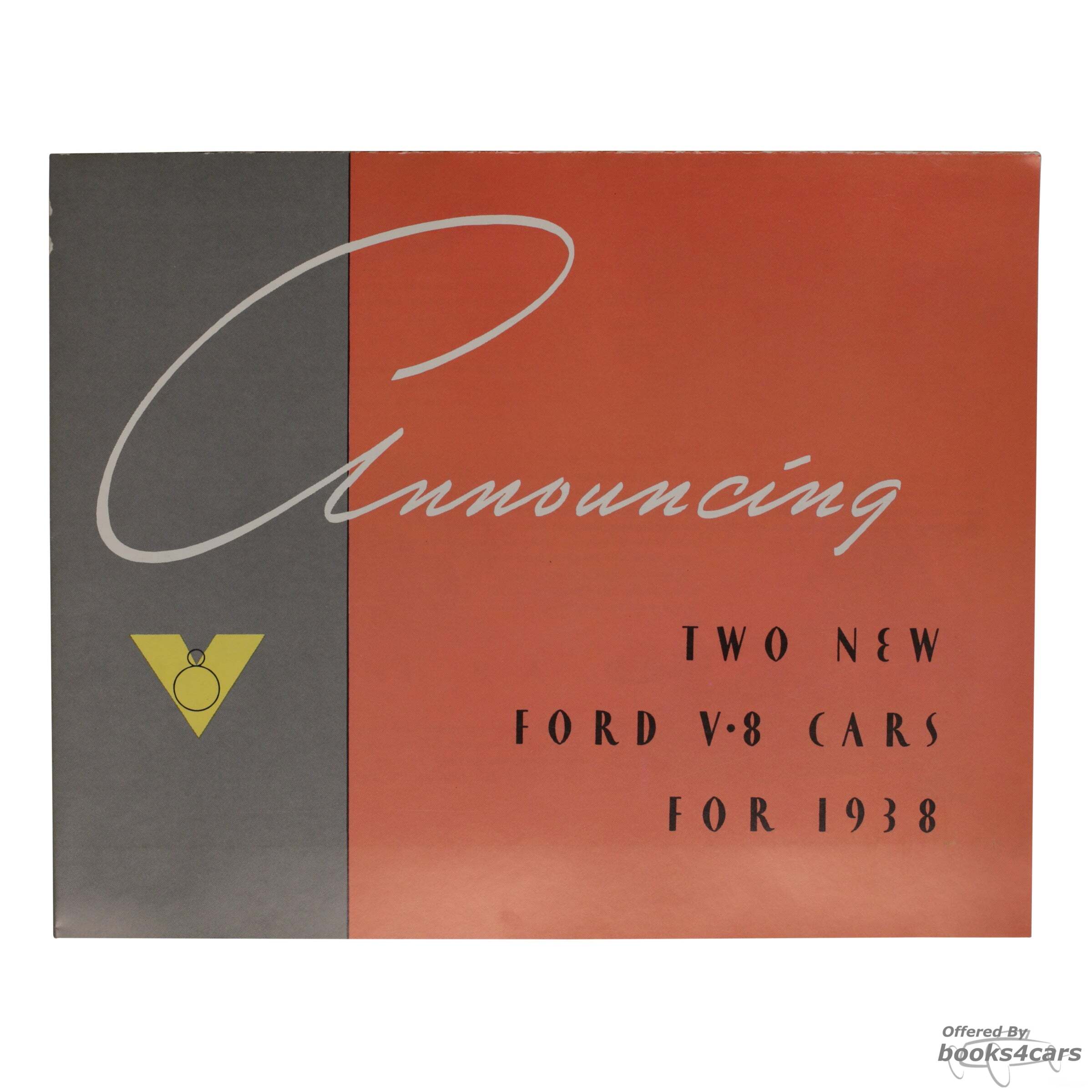 view cover of 1938 Sales brochure by Ford, fold-out
