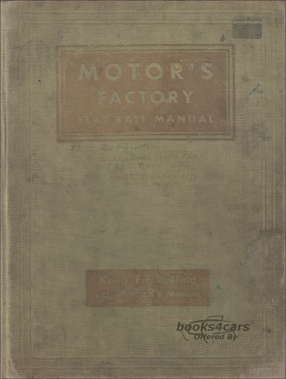 view cover of 1936-1942 Flat Rate & Shop Manual by Motors