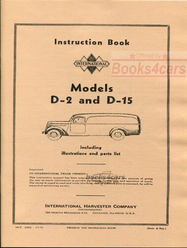view cover of 1939 Model D-2 D-15 Owners manual by International Truck D2 D15