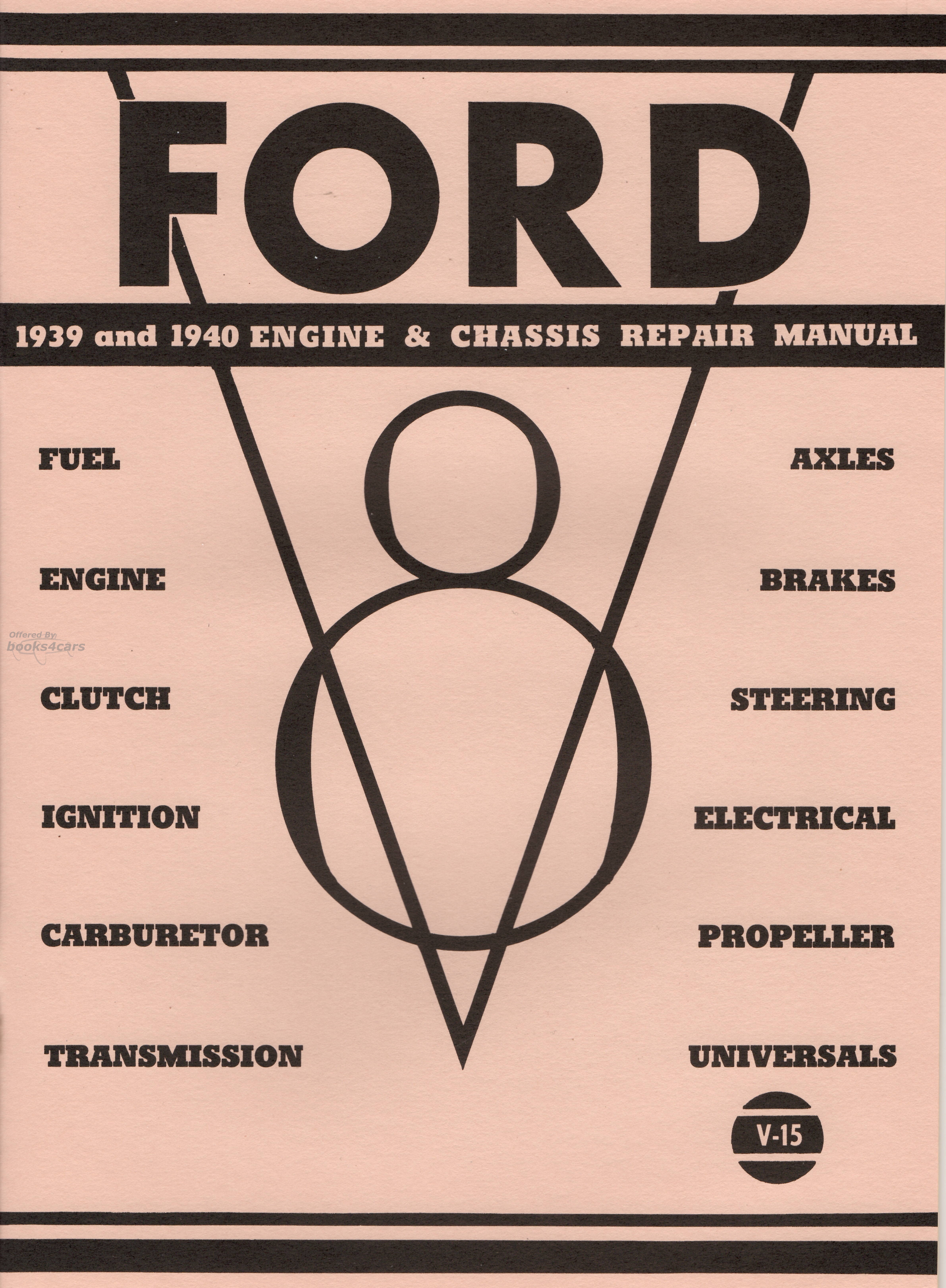 view cover of 1939-1940 Shop manual by Ford ( engine & chassis only ) 44 pgs