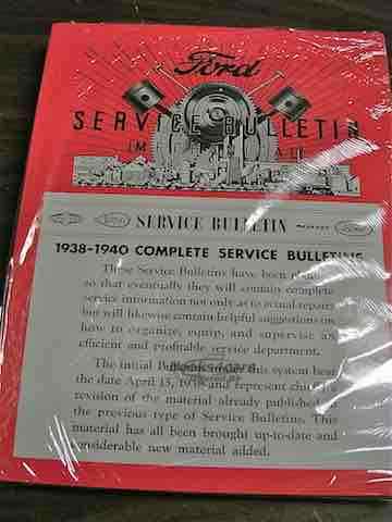 view cover of 1938-1940 V8 Service Bulletins by Ford, Lincoln and Mercury, 576 pages covers all car & truck models, includes 1932-37 revisions, Lincoln 1932-40 wiring diagram manual