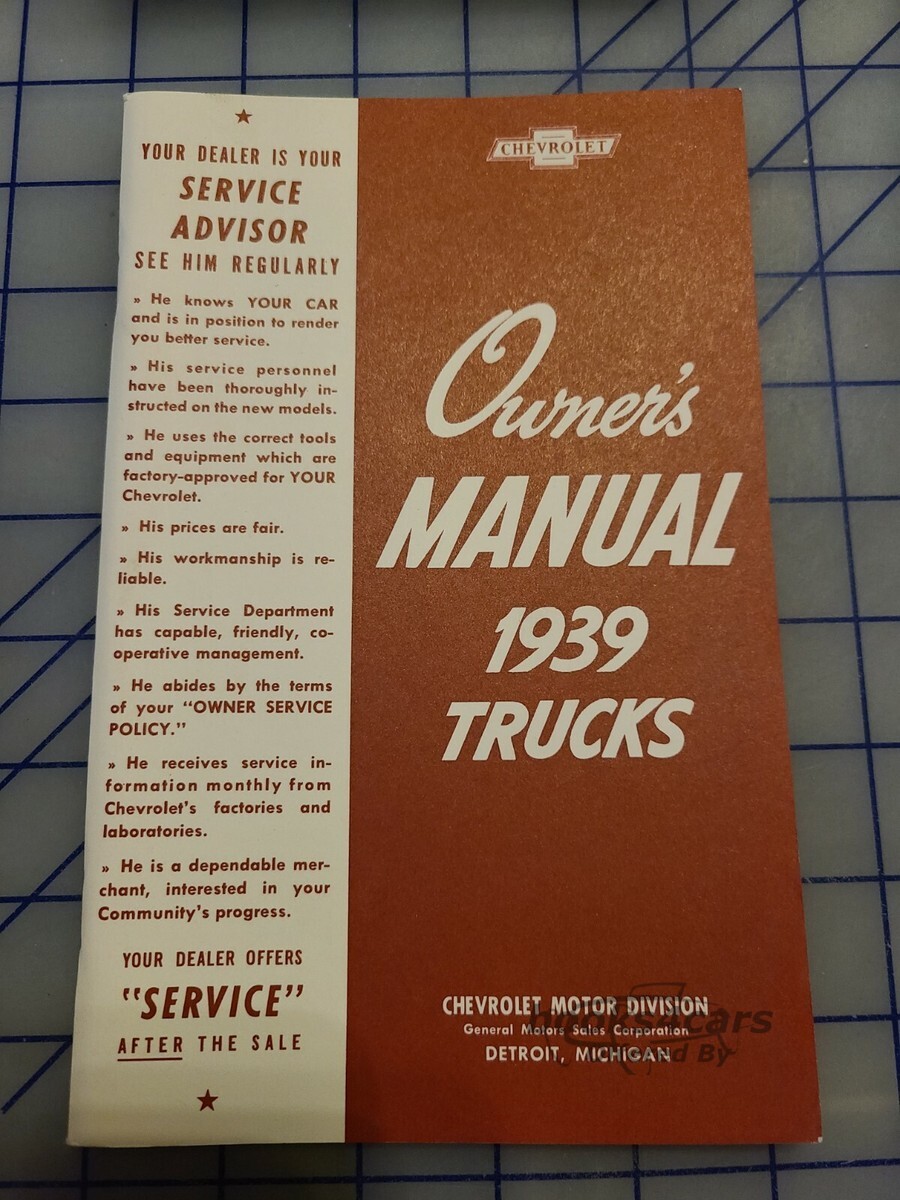 view cover of 1939 Owners manual by Chevy truck