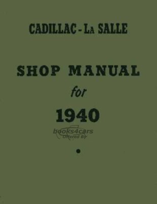 view cover of 1940 Shop Service Repair Manual by Cadillac