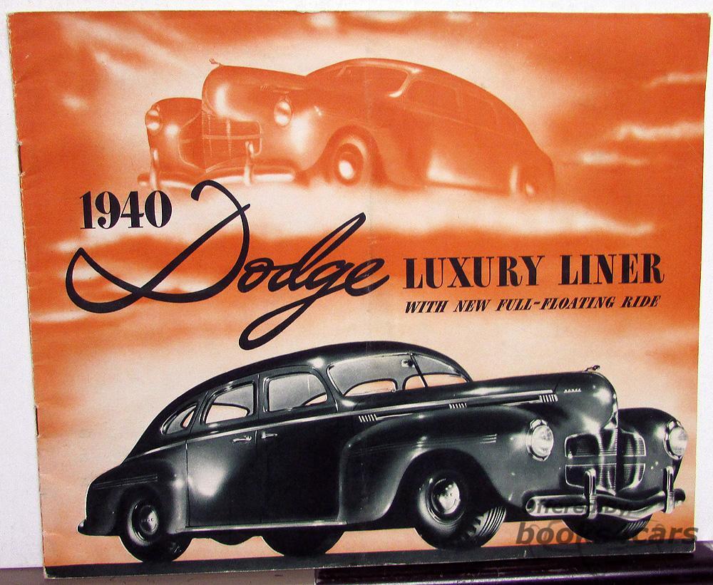 view cover of 1940 Dodge Luxury Liner Sales Brochure