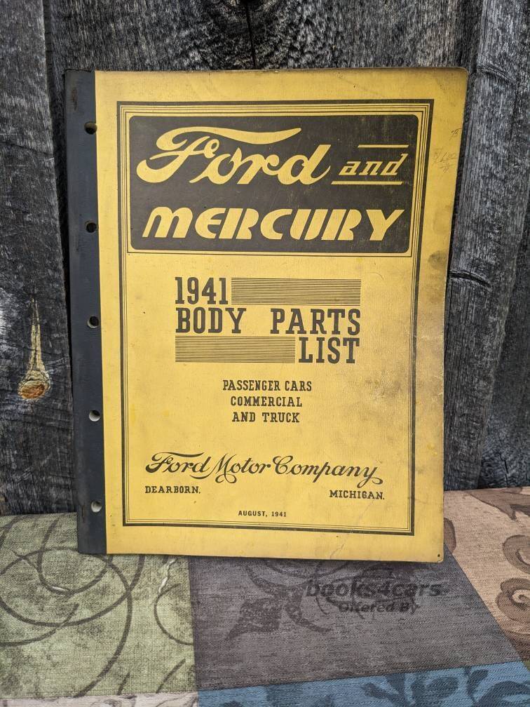 view cover of 1941 body parts Manual by Ford and Mercury.