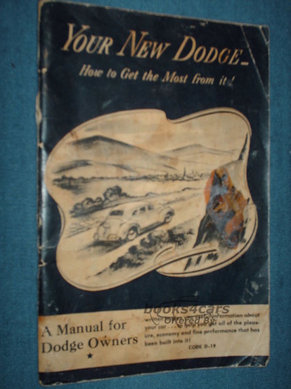 view cover of 1941 Dodge Owners Manual by Dodge D19 D-19