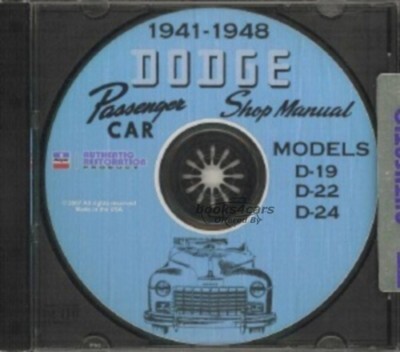 view cover of 1941-1948 Dodge Shop Manual Models D-19 D-22 D-24 on CD-Rom