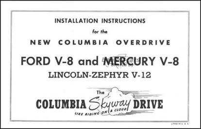 view cover of 1941-1948 Rear Axle Installation manual for Ford, Lincoln and Mercury by Columbia