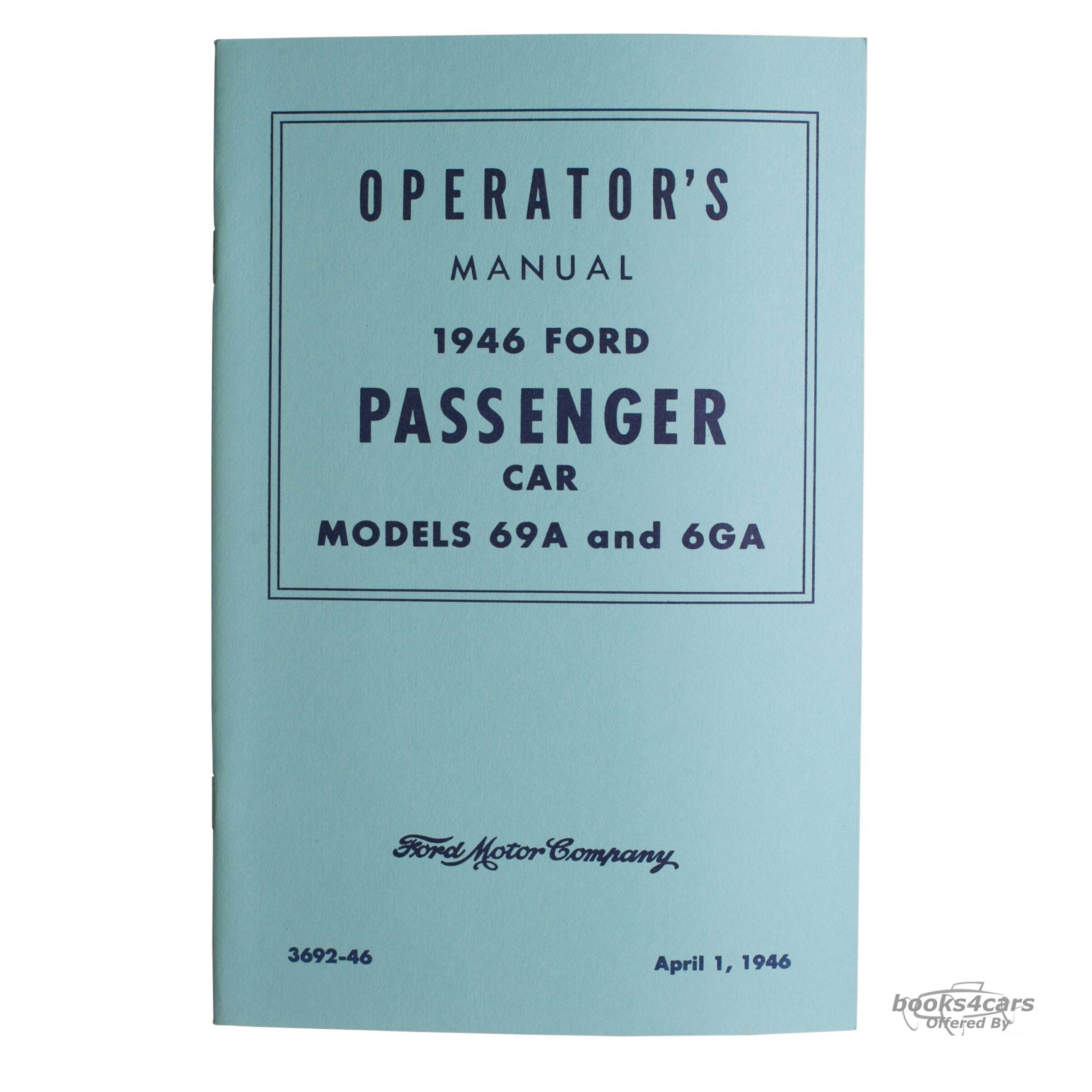 view cover of 1946 Owners manual by Ford