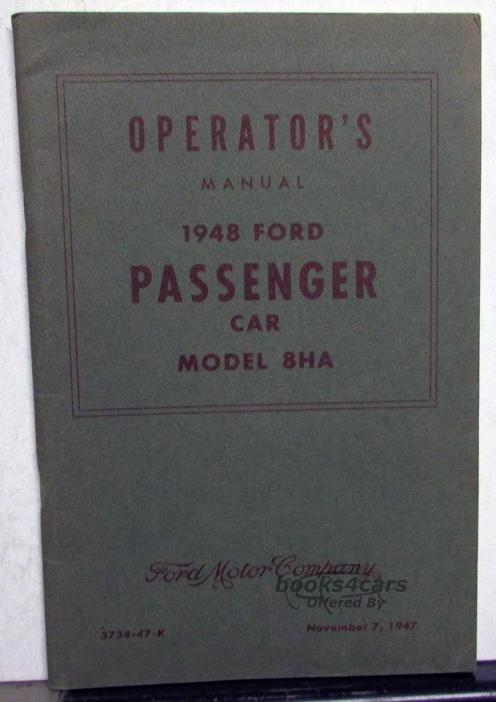 view cover of 1948 Owners manual by Ford passenger cars