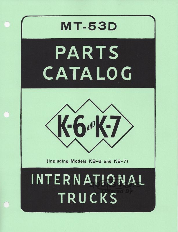 view cover of 1941-1949 parts book K6 K7 KB6 KB7 by International 1,200 pages