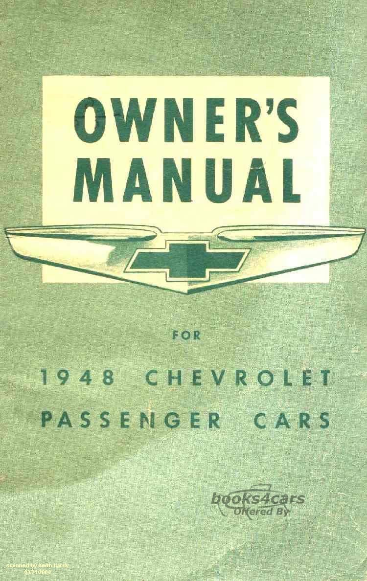 view cover of 1948 Owners manual by Chevrolet passenger car