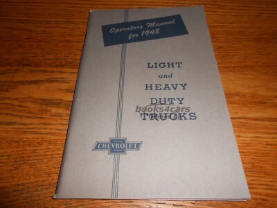 view cover of 1948 Owners manual by Chevrolet for Chevy truck