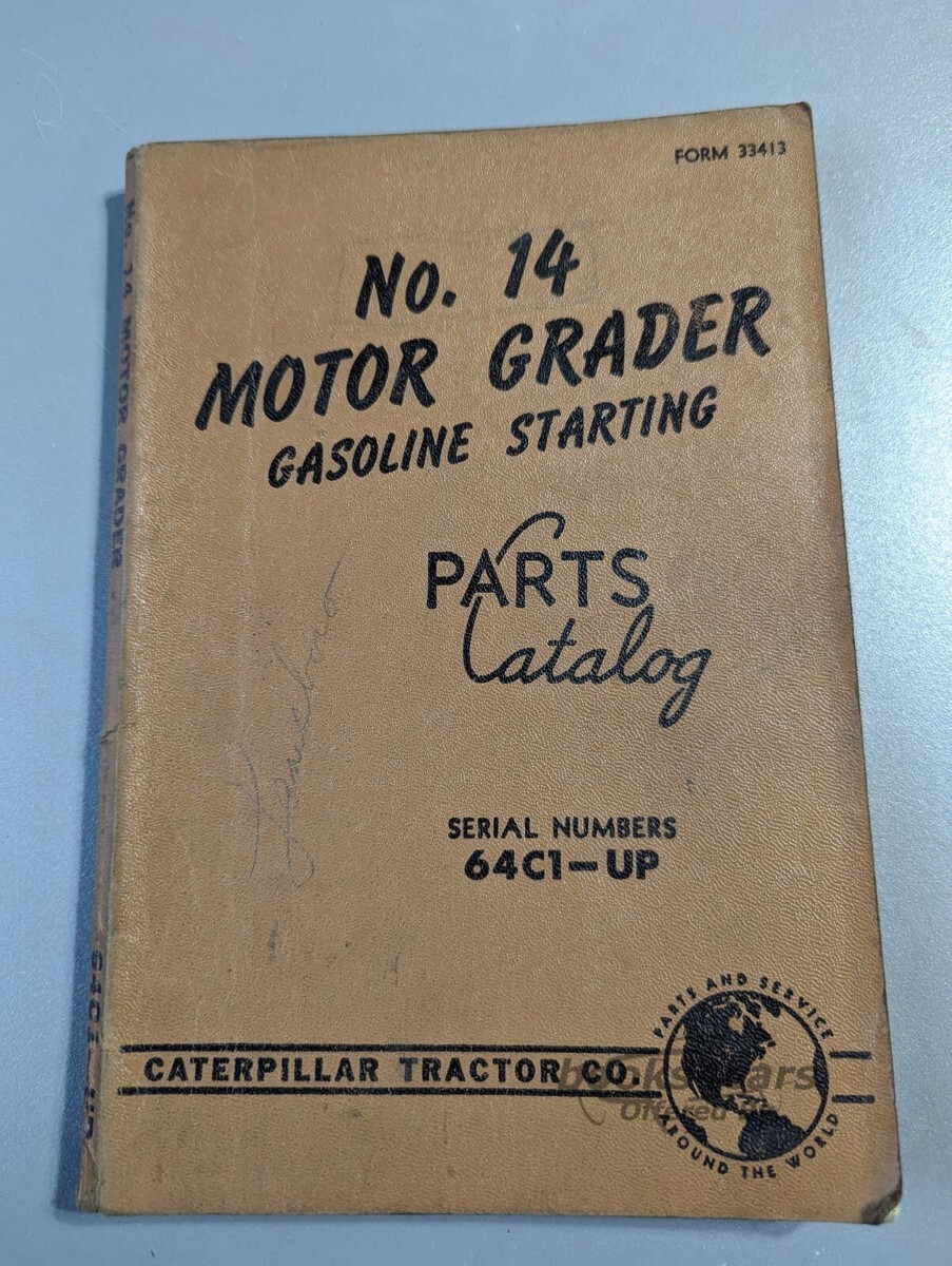 view cover of Caterpillar No 14 Motor Grader Parts Manual, printed 1959
