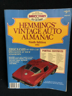 view cover of Hemmings' Vintage Auto Almanac, 9th edition 1992