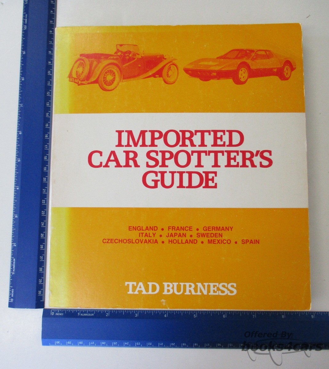 view cover of Imported car spotters guide by Tad Burness full of illustrations to identify all the cars.