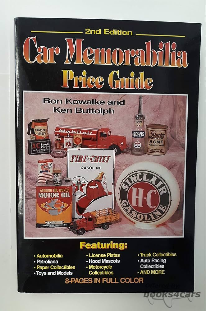 view cover of Car Memorabilia Price Guide, by: Ron Kowalke & Ken Buttolph. Automobilia, Petroliana, Paper, Toys, Licence plts, Hood ornaments, & more.
