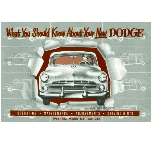 view cover of 1951-1952 Owners Manual by Dodge