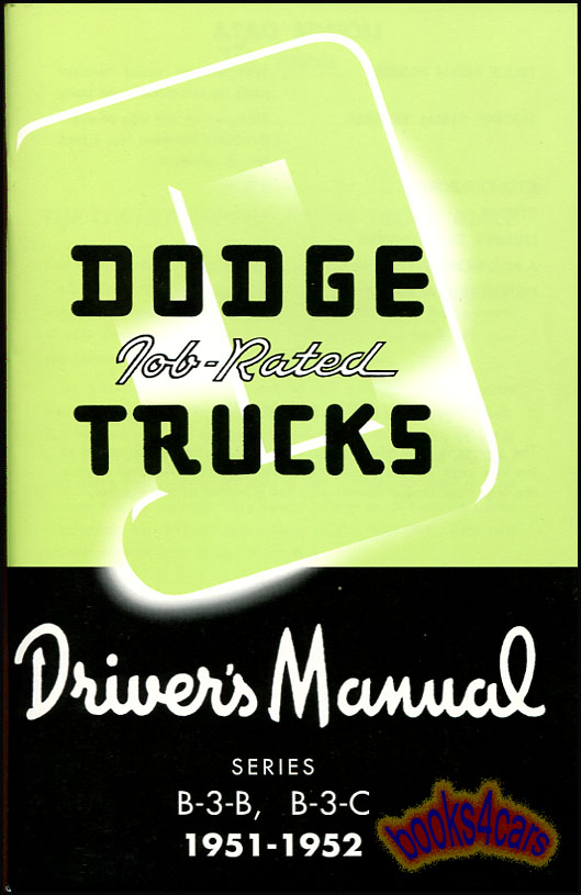 view cover of 1951-1952 Dodge Truck Owners Manual