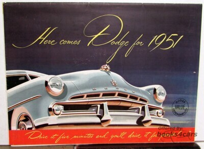 view cover of 1951 Dodge Sales Brochure covering the Coronet Wayfarer Diplomat Meadowbrook and Sierra