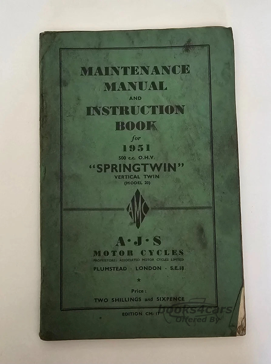 view cover of 1951 Instruction Manual by Royal Enfield for - 500 Twin 1951. 40 pages.