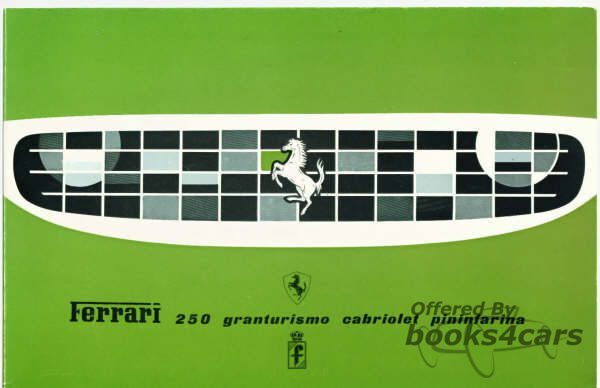 view cover of Ferrari Sales Brocure for 250 Europa 500 Mondial & 750 Monza