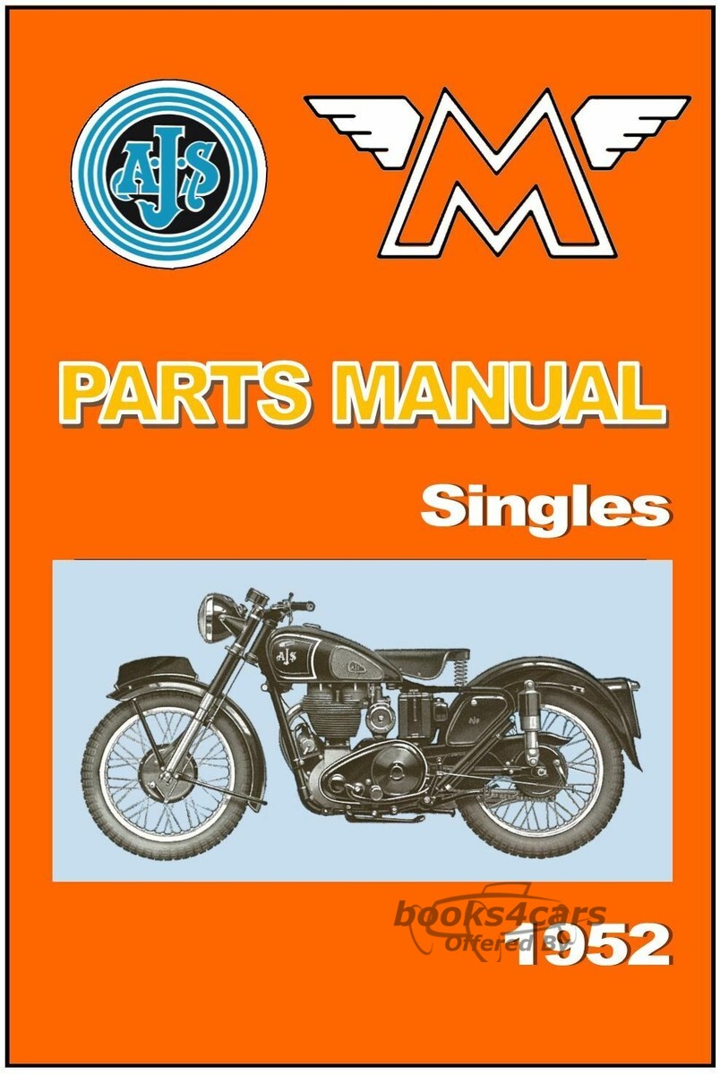 view cover of 1952 Parts Manual by Matchless for 350 & 500 1-Cyl 1952. 64 pages.