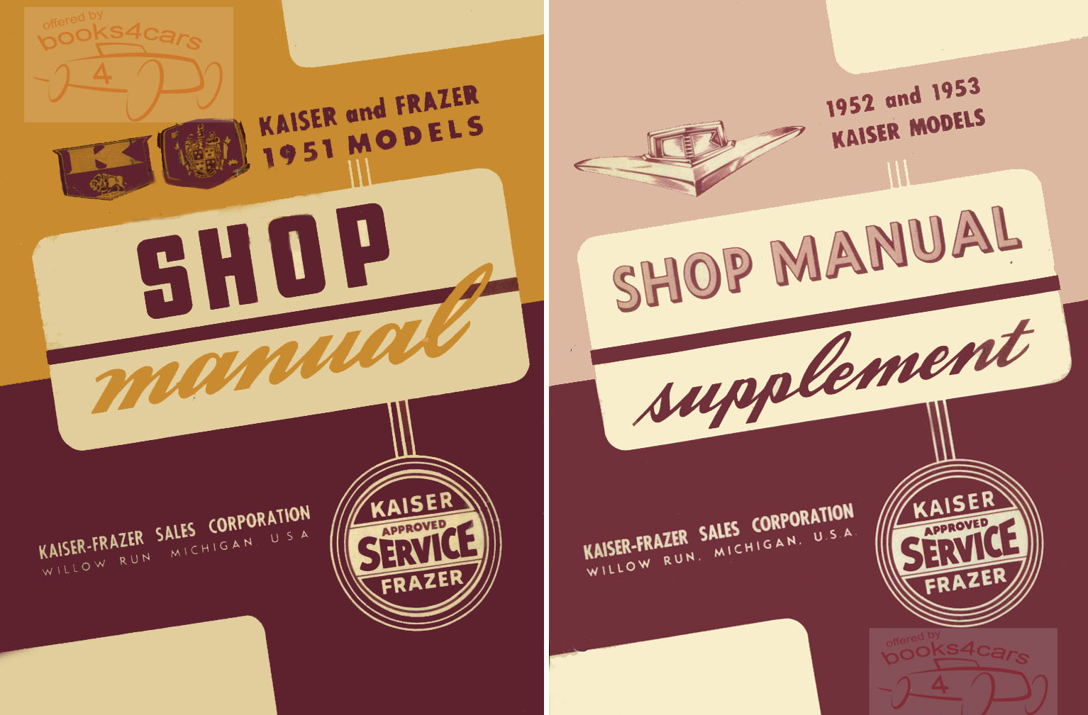 view cover of 1951-1953 Shop Service Repair Manual by Kaiser Frazer
