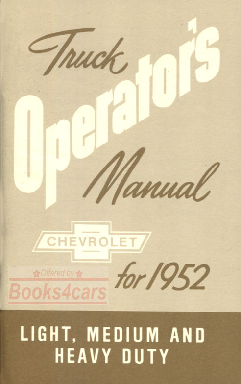 view cover of 1952 Owners manual by Chevrolet truck