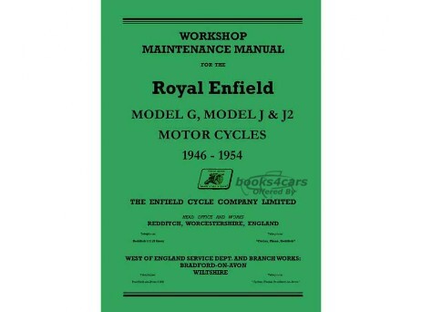 view cover of 1954 Part Manual by Royal Enfield for models S,G & J2. 1954. 40 pages.