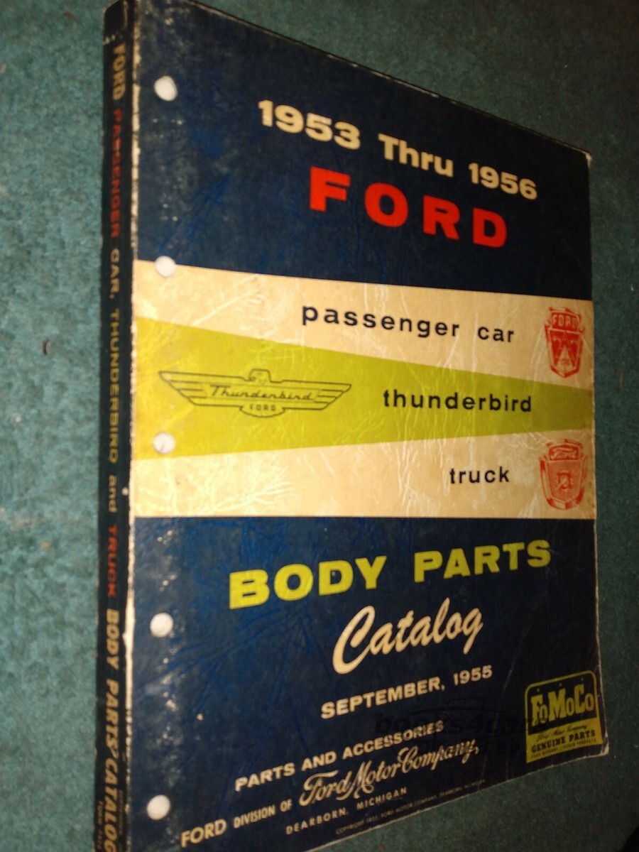 view cover of 1953-1956 Body parts manual for car, truck, & T-bird, publ #7422