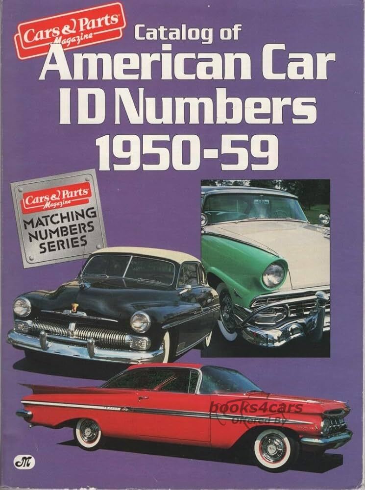 view cover of 1950-1959 Catalog of American Car ID Numbers by Cars&parts Magazine over 500 Pages